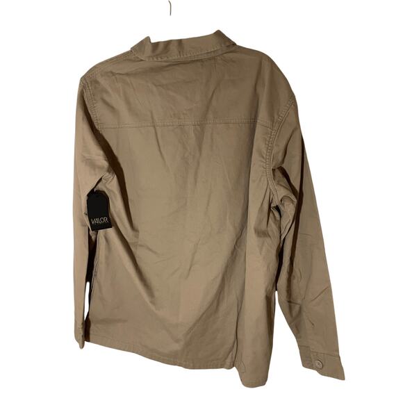 NWT Valor Men's Tan Trucker Front Plaid Lined Button Coat Shirt Jacket Menswear - Picture 7 of 7